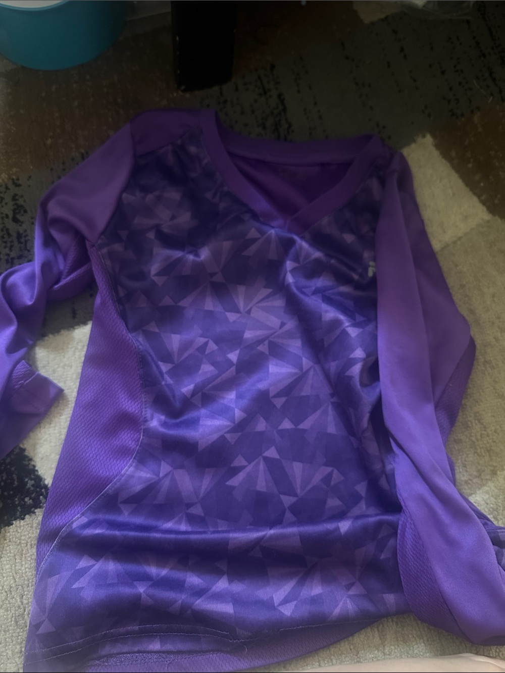 Fila Purple Geometric Long Sleeve Tee